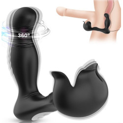 FUKR Plug prostatique rotatif avec sac à bourses Surround 10 x 3.4cm